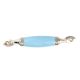 Turquoise Crackle Small Ceramic Silver Door Handles